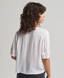 Vintage Short Sleeve Broderie Top - Optic