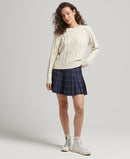 Vintage Cotton Cable Crew Jumper - Ecru