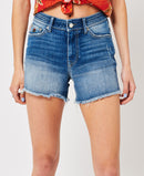 Vintage Mid Rise Slim Shorts - Madison Mid Blue