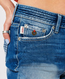 Vintage Mid Rise Slim Shorts - Madison Mid Blue