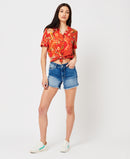 Vintage Mid Rise Slim Shorts - Madison Mid Blue