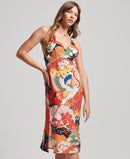 Vintage Midi Halter Slip Dress - Kam Multi
