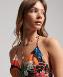 Vintage Midi Halter Slip Dress - Kam Multi