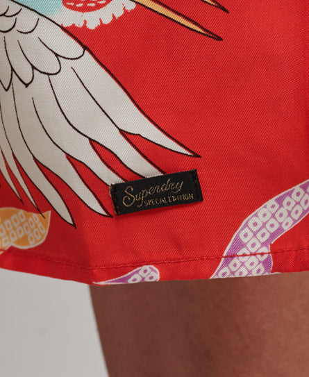 Vintage Midi Halter Slip Dress - Tsuru Red