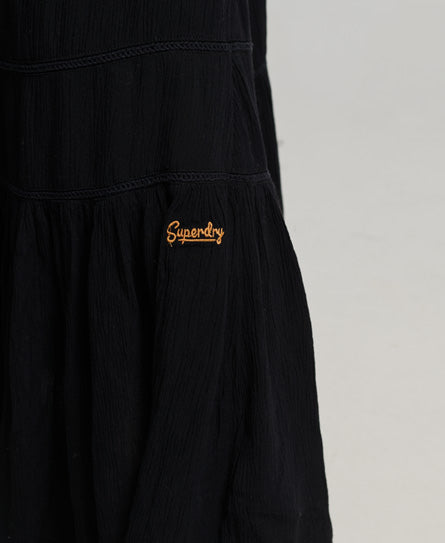 Vintage Long Beach Cami Dress - Jet Black