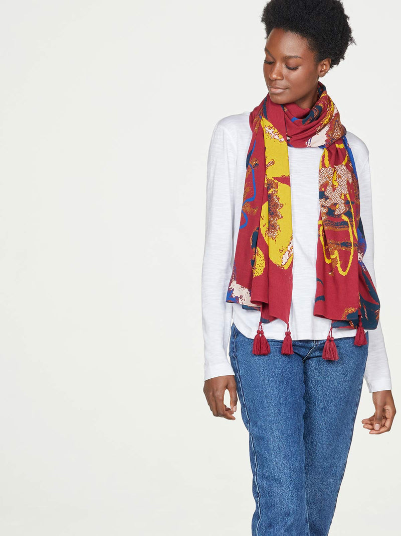 Tabitha Shawl Scarf - Currant Red