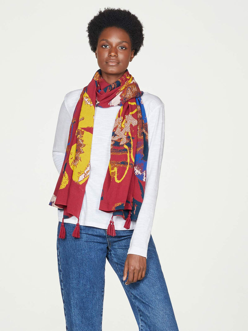 Tabitha Shawl Scarf - Currant Red