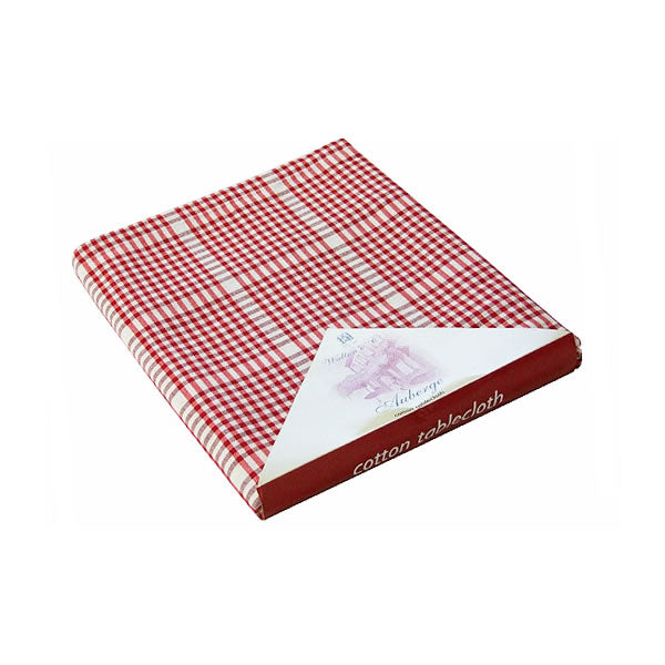 Walton & Co. Auberge Red Table Cloth 100% Cotton - Tablecloth 130x180cm