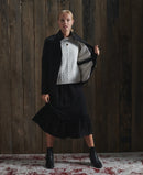 Dropped Shoulder Cable Crew - Winter White