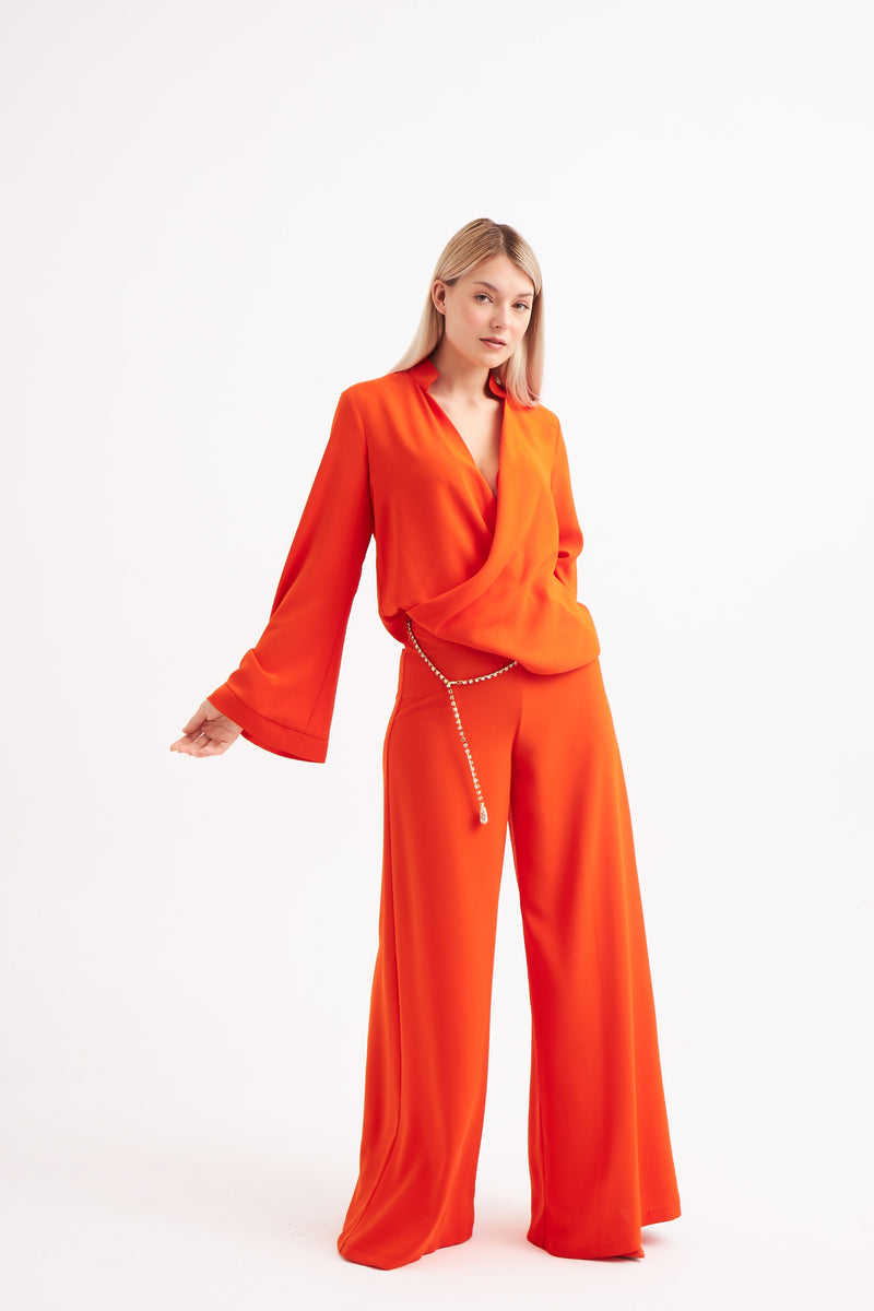 Top & Trouser Suit - Orange