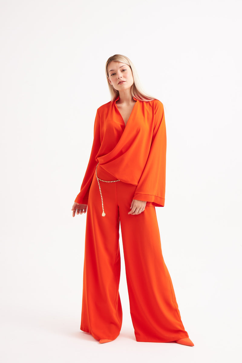 Top & Trouser Suit - Orange