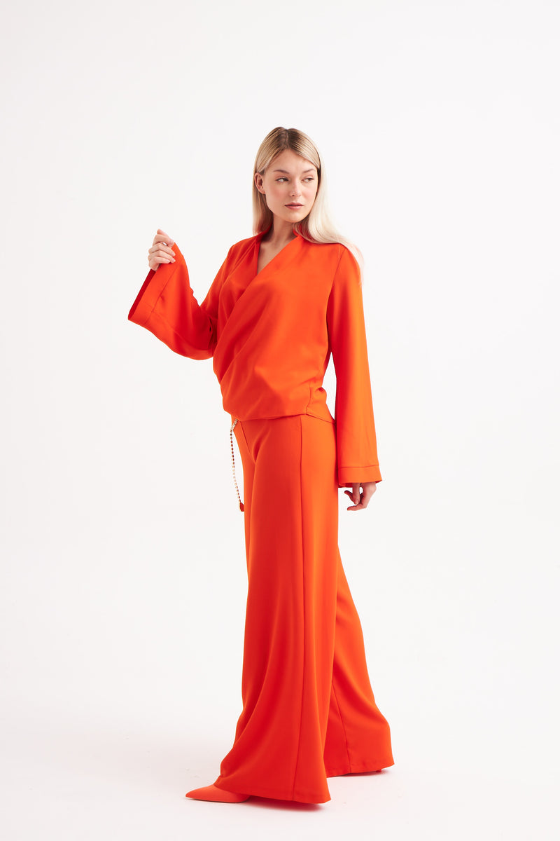 Top & Trouser Suit - Orange
