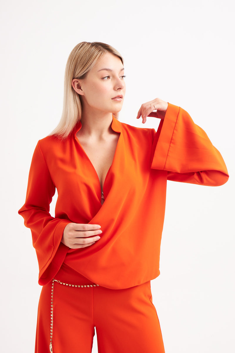 Top & Trouser Suit - Orange