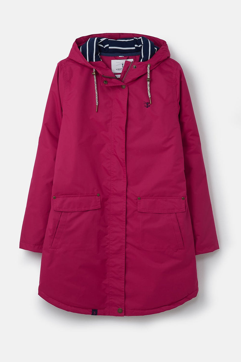 Iona Long Hooded Jacket - Raspberry