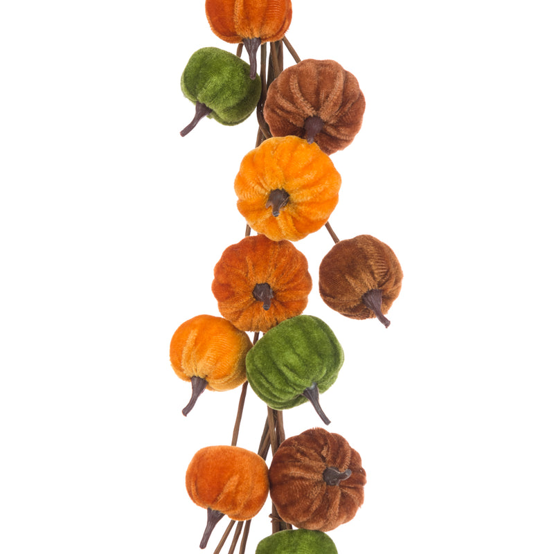 Velvet Pumpkin Garland 150cm