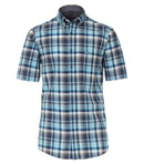 Short Sleeve Check Shirt - Turquoise