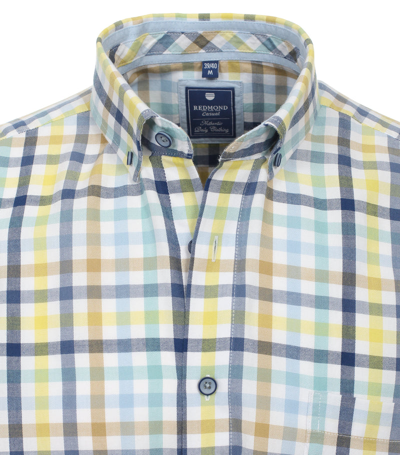 Short Sleeve Check Shirt - Blue