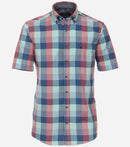 Casual Fit Button Down Check Shirt - Light Blue