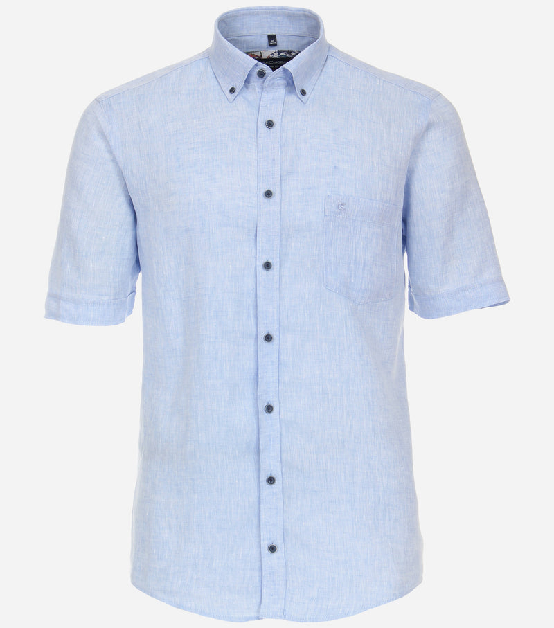 Casual Fit Button Down Plain Shirt - Light Blue