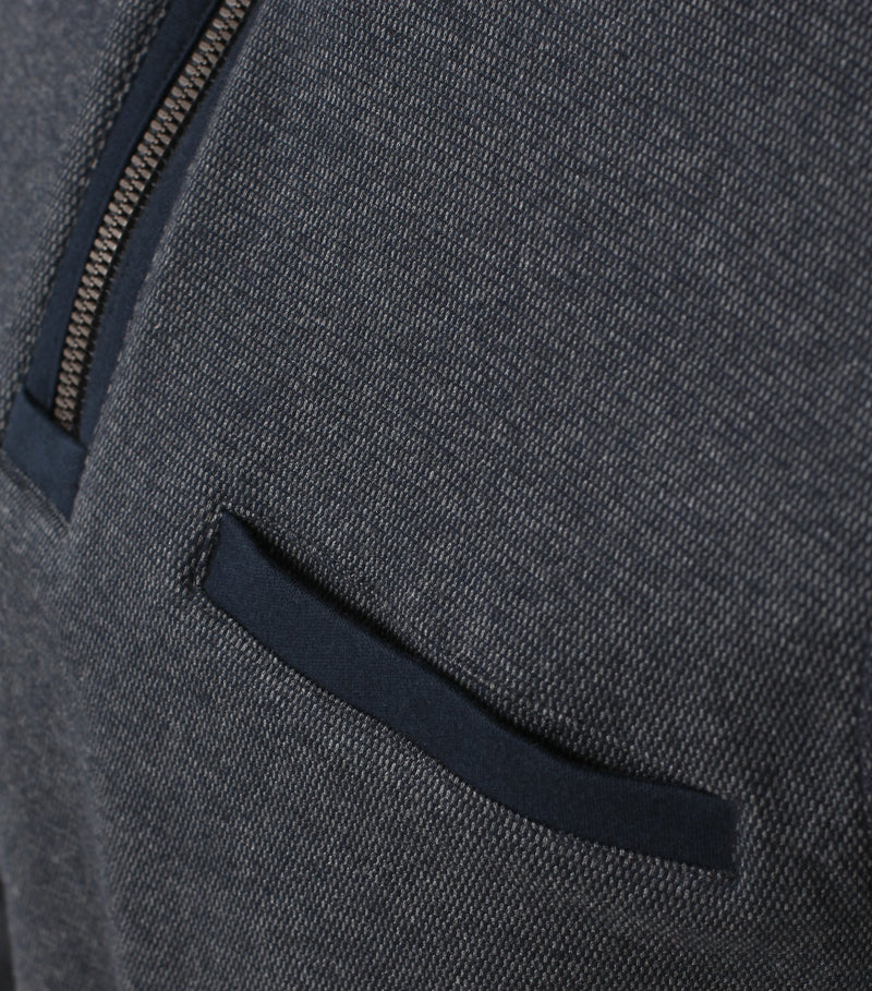 Contrast Collar 1/2 Zip Jumper - Night Blue