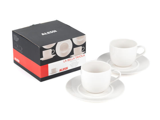 Alessi La Bella Tavola Set of 2 Cups & Saucers