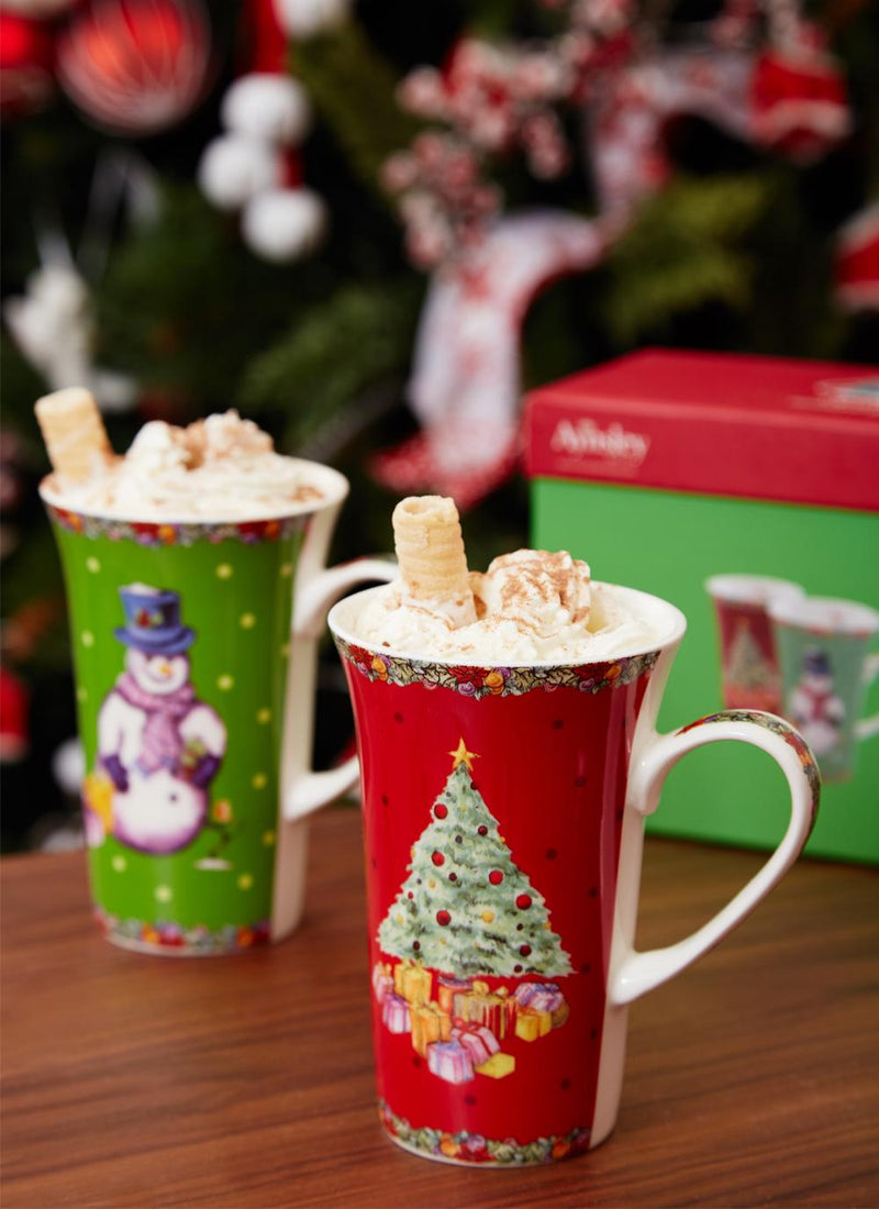 Classic Christmas Latte Mug Pair