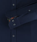 Long Sleeve Body Fit Plain Shirt - Blue