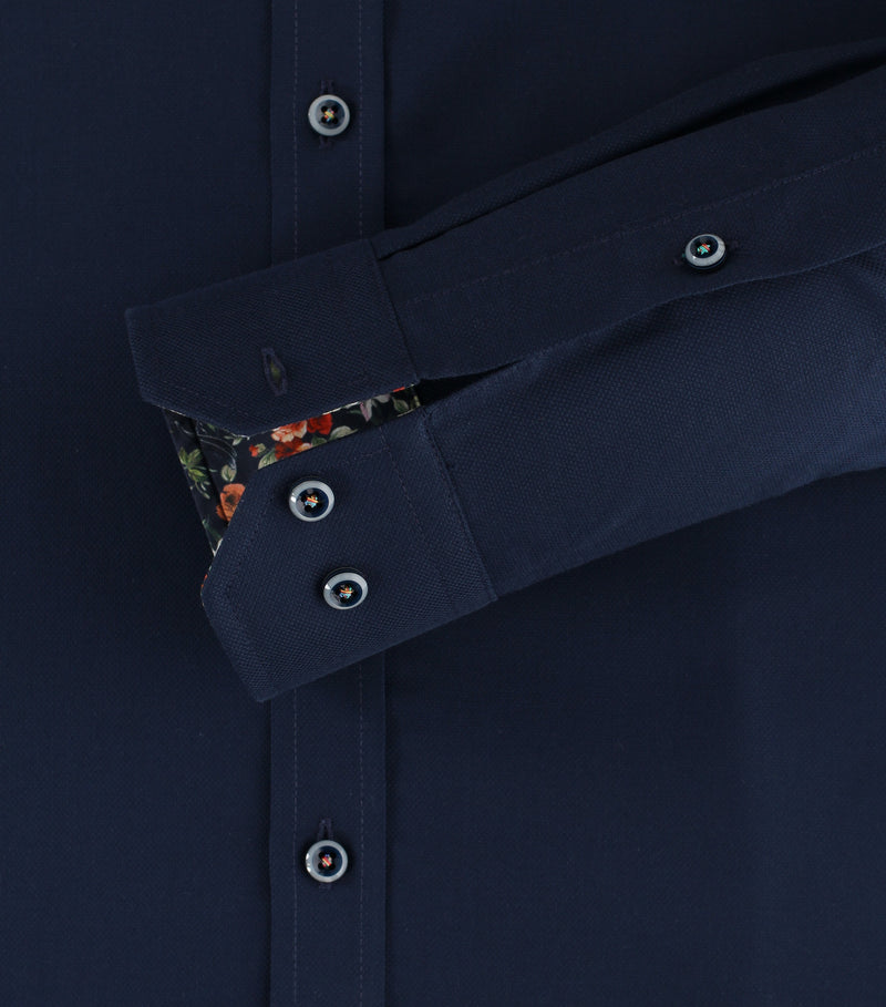 Long Sleeve Body Fit Plain Shirt - Blue