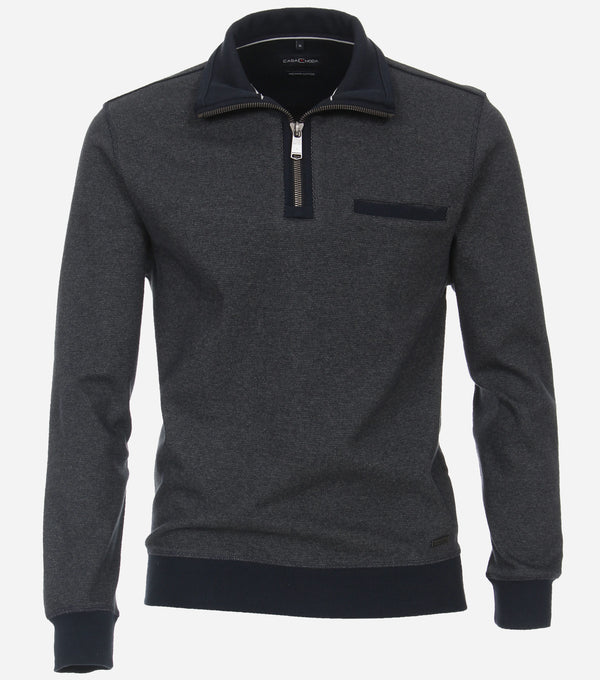 Contrast Collar 1/2 Zip Jumper - Night Blue