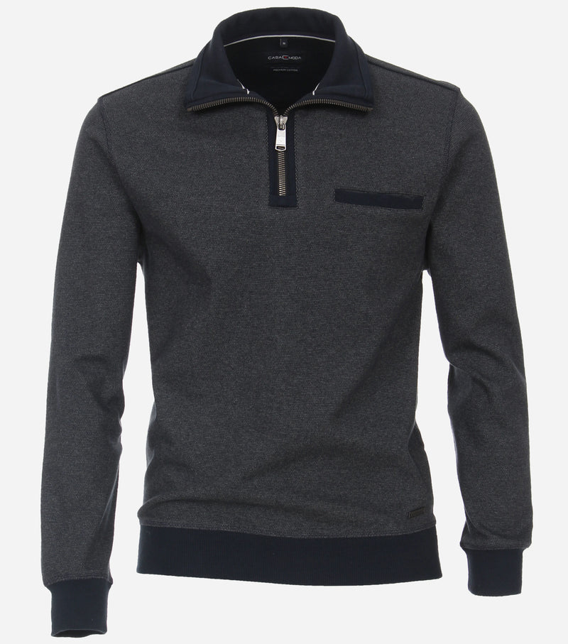 Contrast Collar 1/2 Zip Jumper - Night Blue