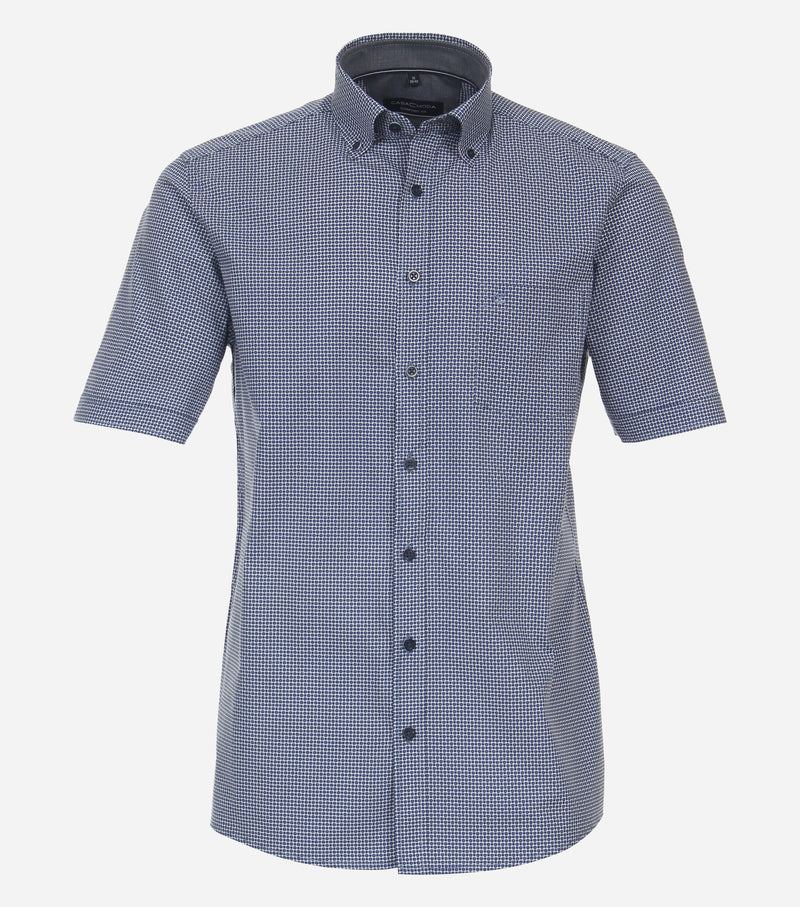 Short Sleeve Print Shirt - Light Blue