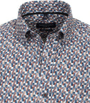Button Down Print Shirt - Light Blue