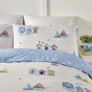 Beach Huts Blue Duvet Cover Set