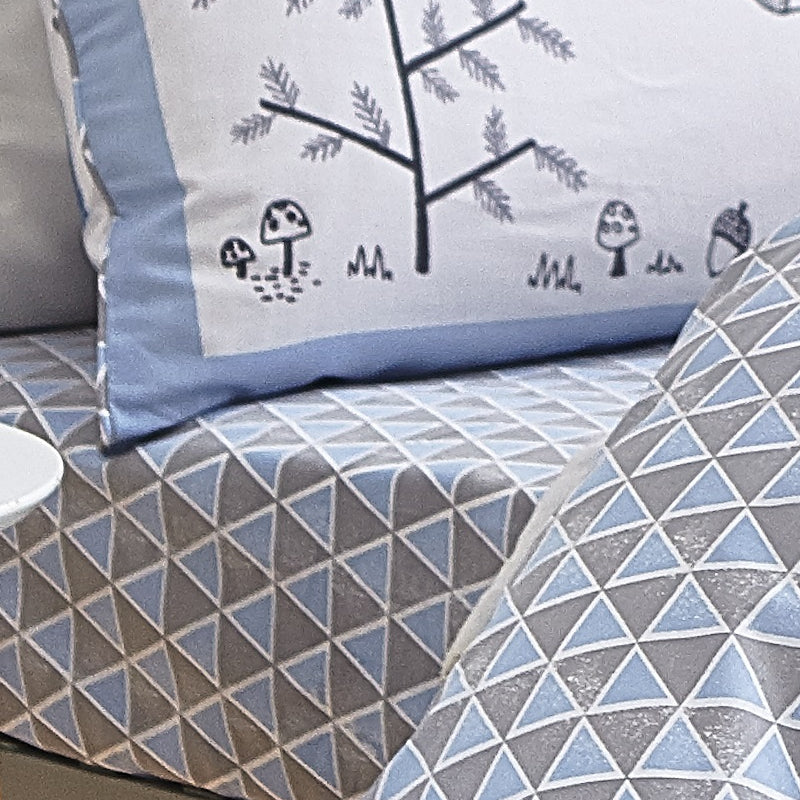 Nordic Cotton Fitted Sheet Blue Double