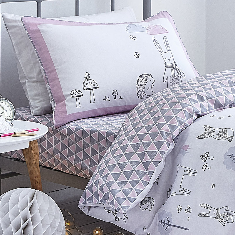 Nordic Cotton Fitted Sheet Single - Pink