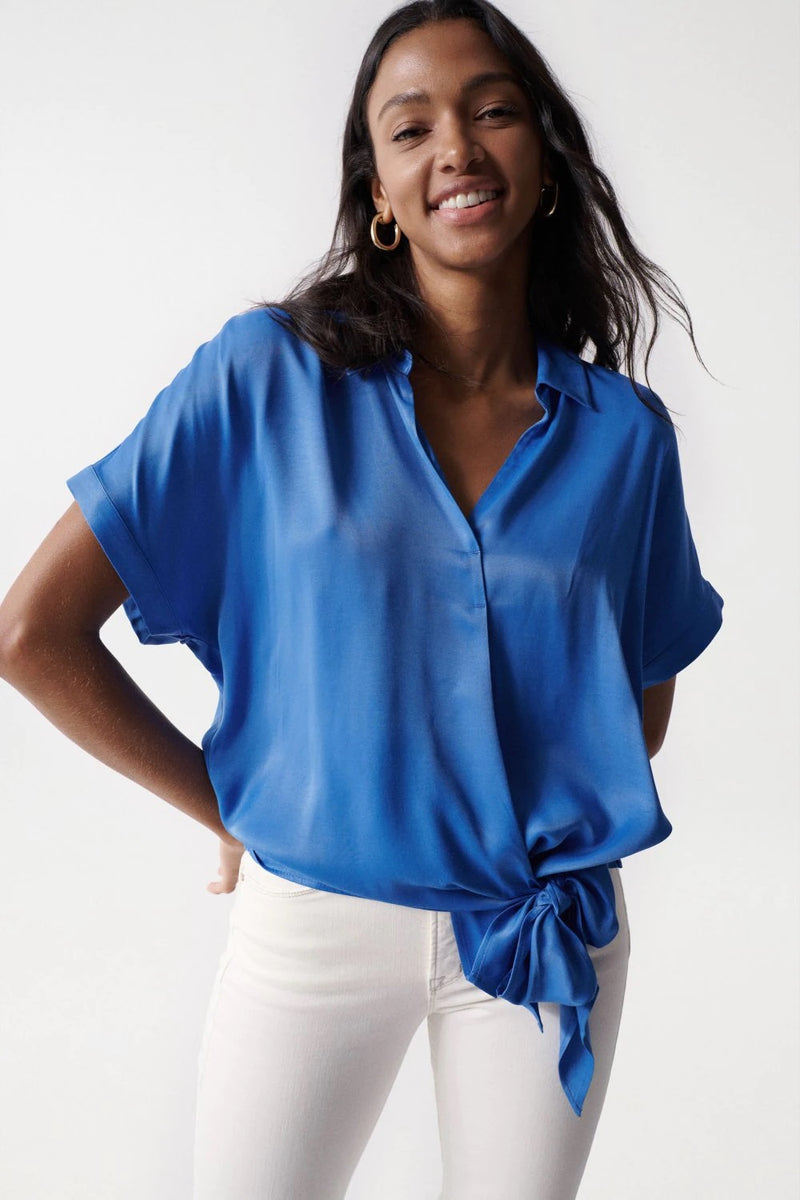 Front Knot Tunic - Blue