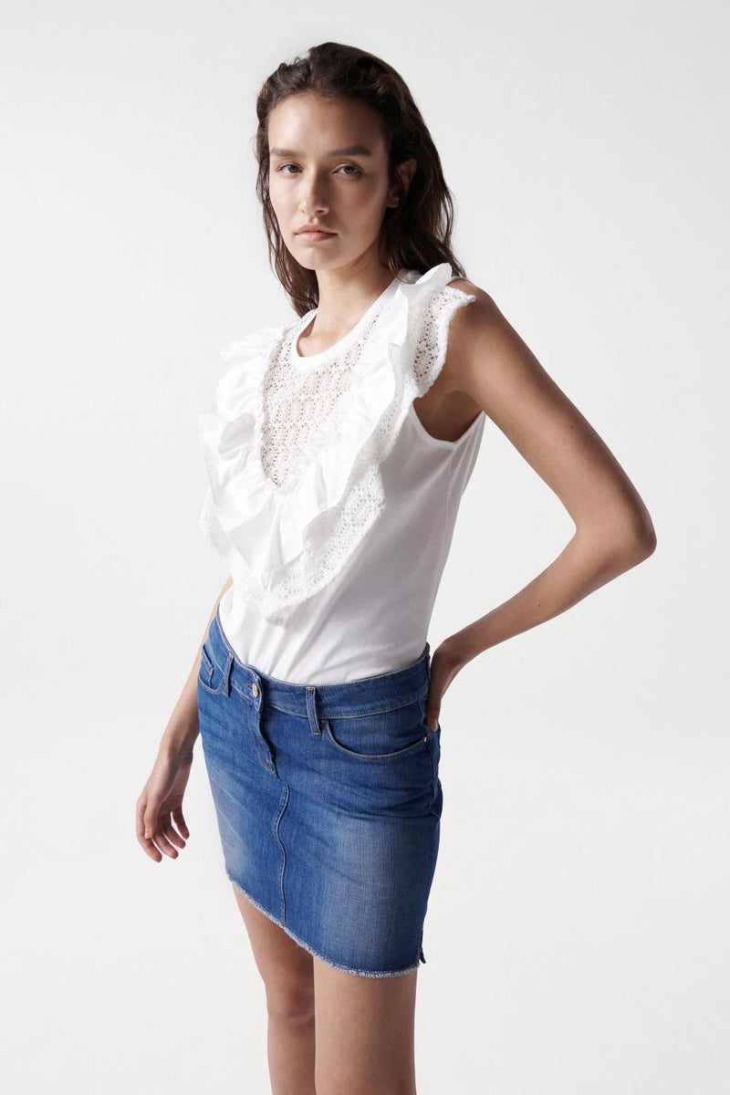 Broderie Anglaise Top - White