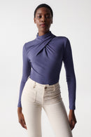 Twisted Fabric Rib Top - Blue