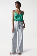 High Rise Palazzo Denim Jeans- Blue