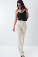 Draped Neckline Top - Black