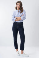 True Crop Slim Jean - Mid Wash