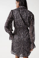 Floral Microprint Dress - Black