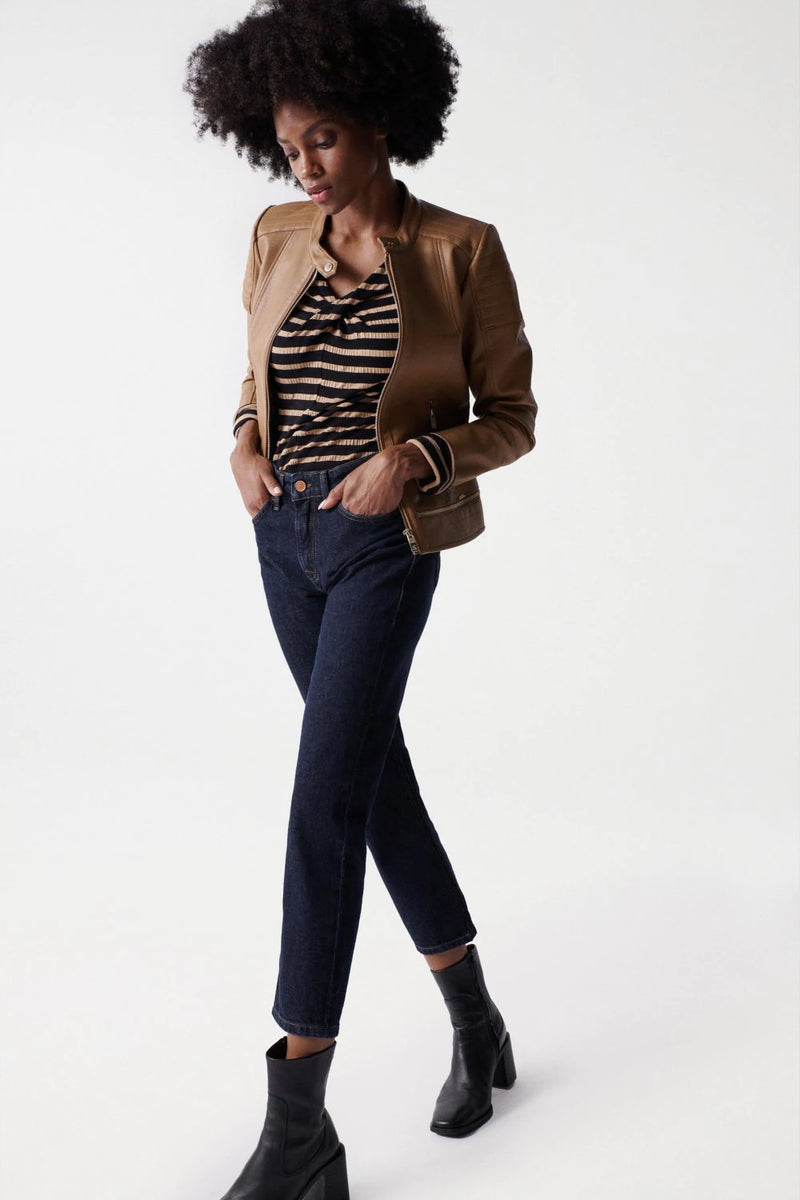 Knot Detail Neck Jumper - Beige Multi