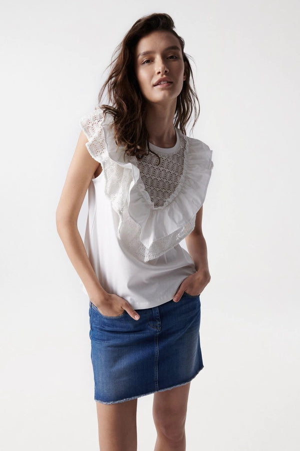 Broderie Anglaise Top - White