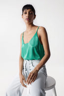 Satin Top - Green