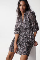 Floral Microprint Dress - Black