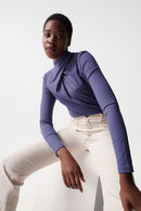 Twisted Fabric Rib Top - Blue