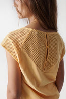 Back Lace Detail T-shirt - Yellow