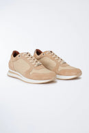 Crocodile & Suede Sneaker - Oatmeal