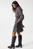 Floral Microprint Dress - Black